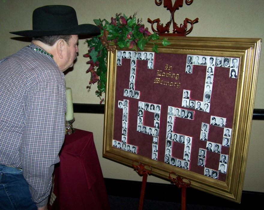 Mikey Varing viewing the Memorial Board